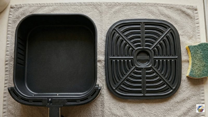 Drip tray comparison — Philips versus Cosori air fryer cleanup detail